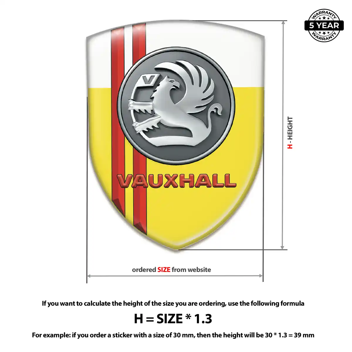 Vauxhall Car Emblem Decal Interior Luxe