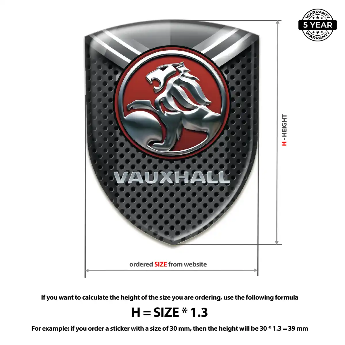 Vauxhall Car Emblem Decal Premium Dome