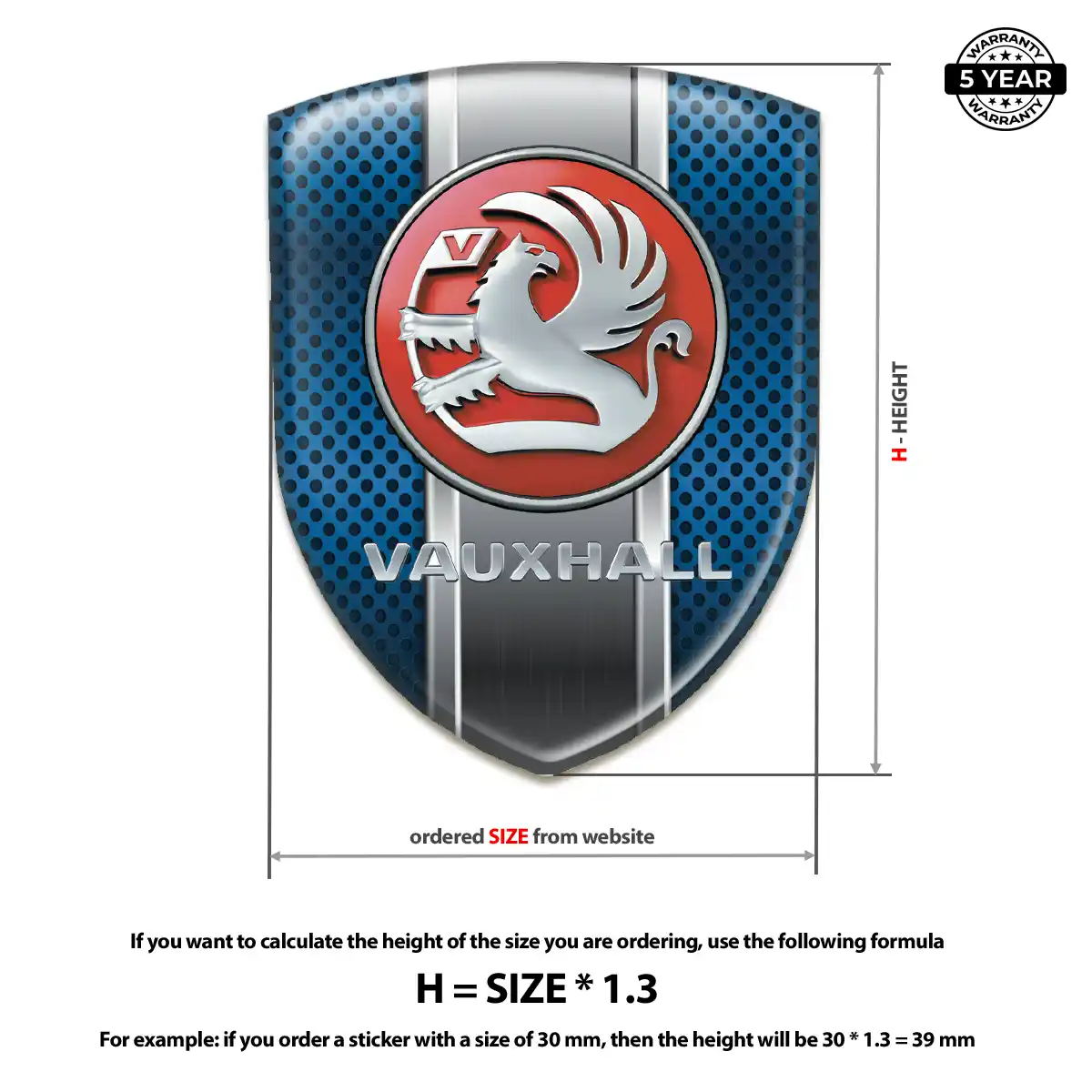 Vauxhall Car Emblem Decal Resin Luxe