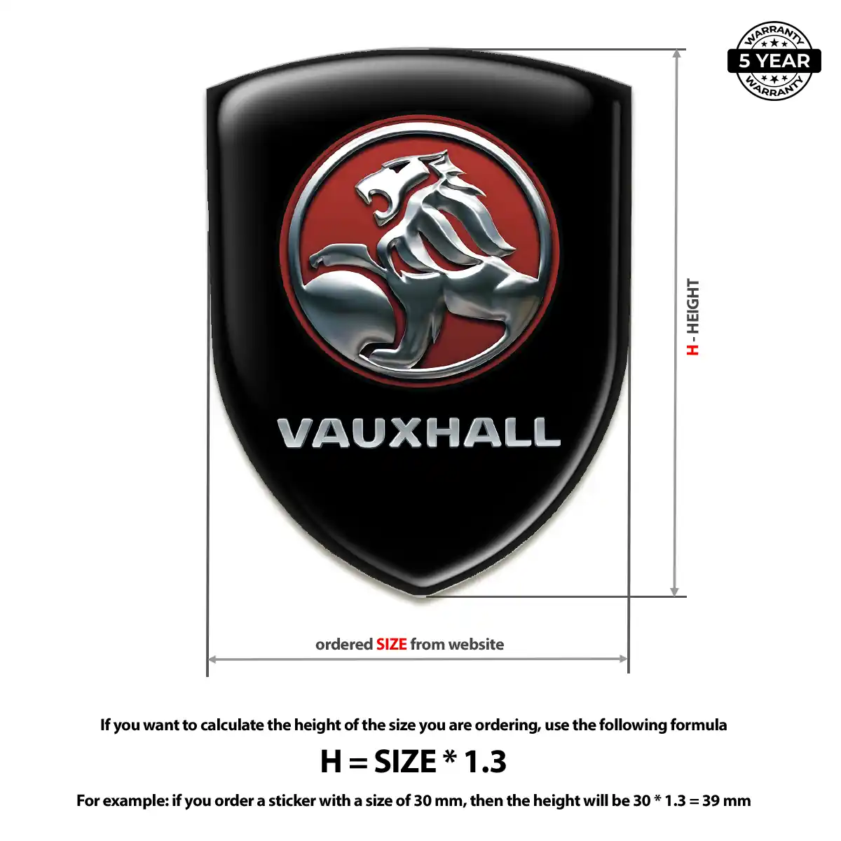 Vauxhall Car Emblem Overlay Premium Dome