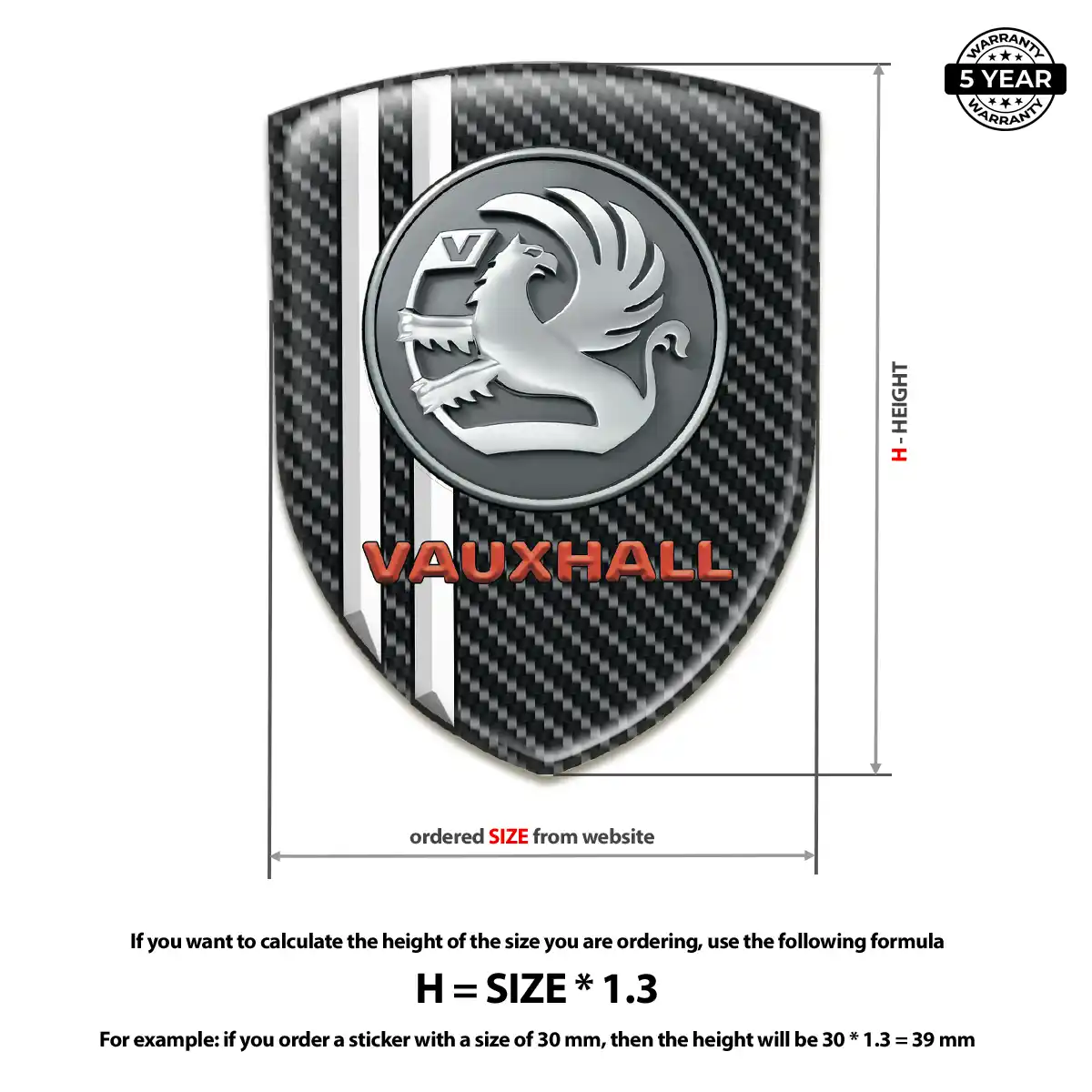 Vauxhall Car Emblem Sticker Cabin Style