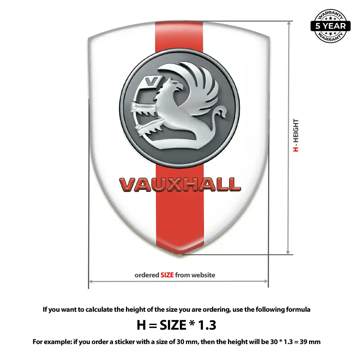 Vauxhall Car Emblem Sticker Deluxe Edition