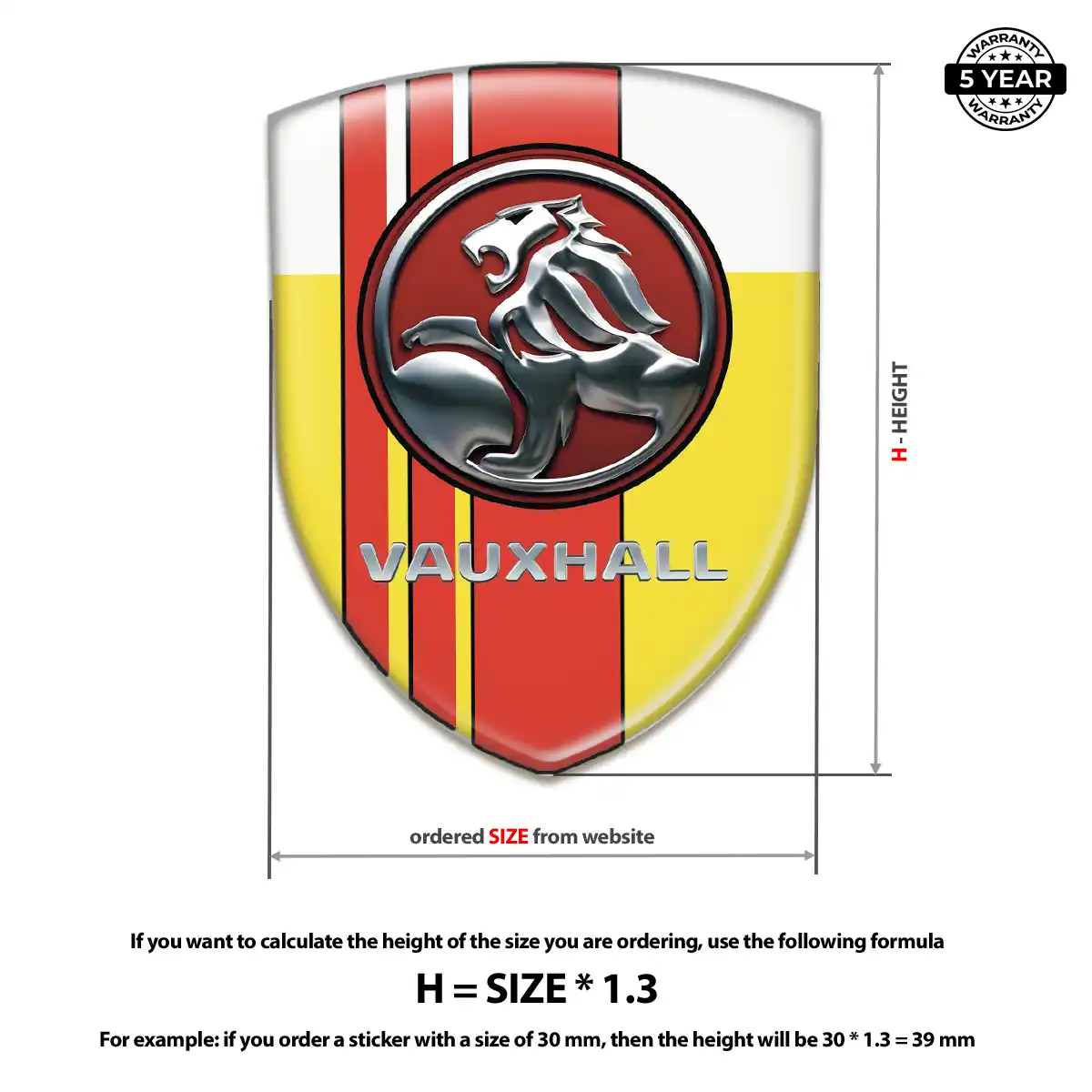 Vauxhall Car Emblem Sticker Exterior Luxe