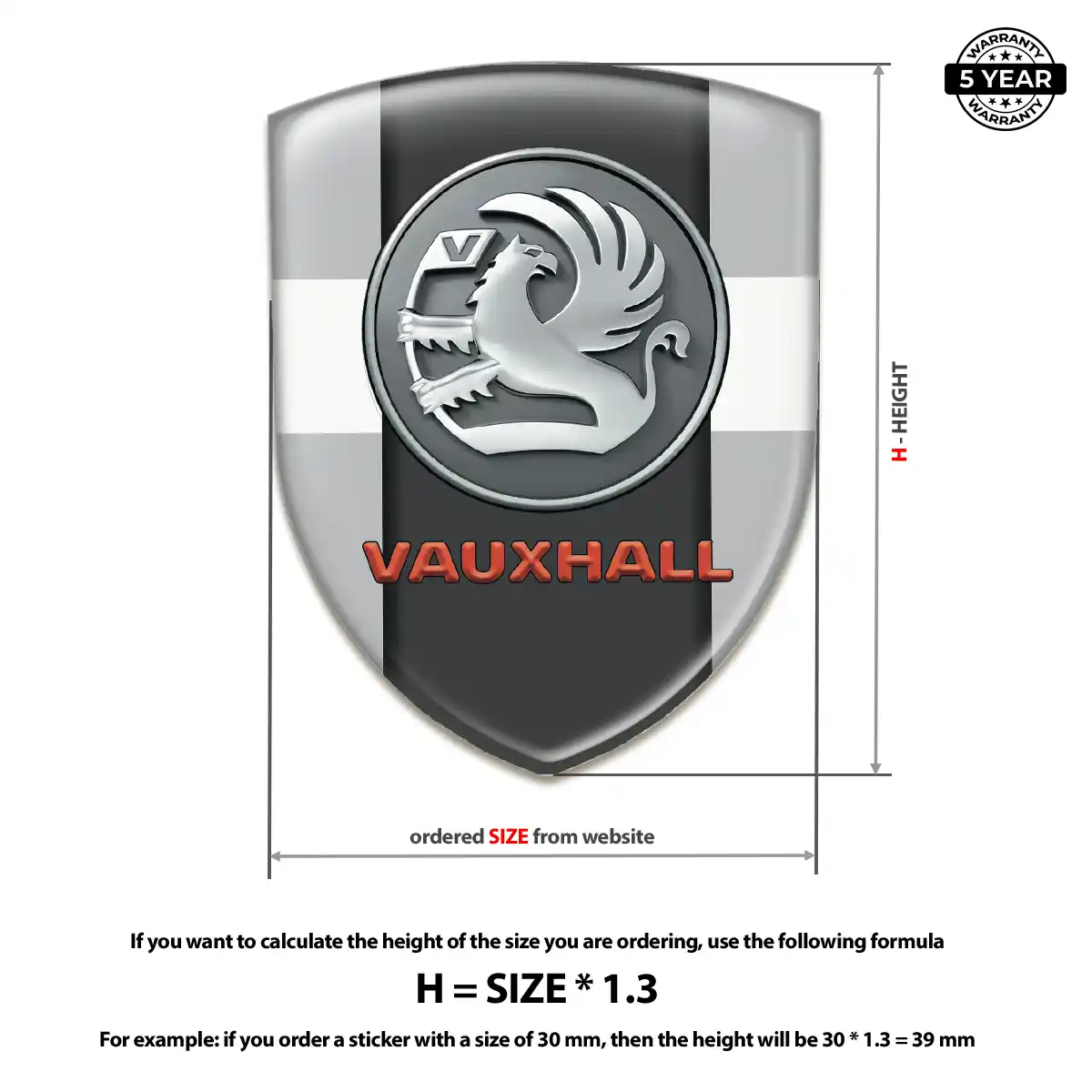 Vauxhall Car Emblem Sticker Interior Elegance