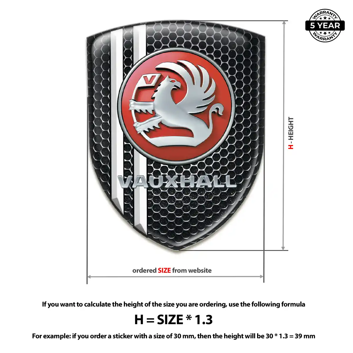 Vauxhall Car Emblem Sticker Premium Dome