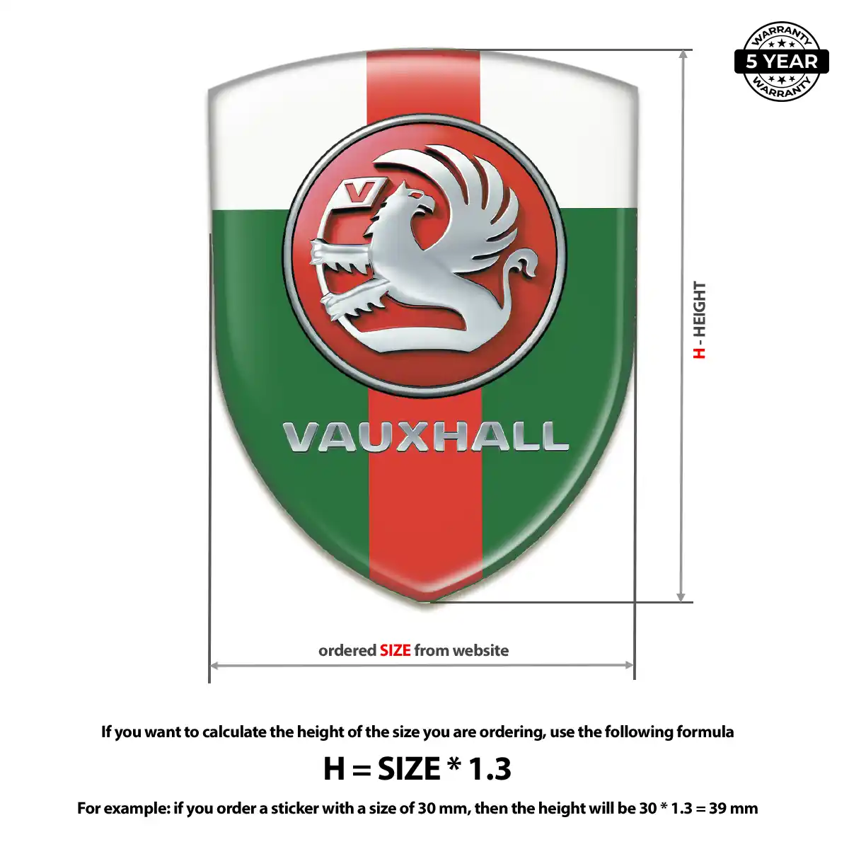 Vauxhall Car Emblem Sticker Prestige Line