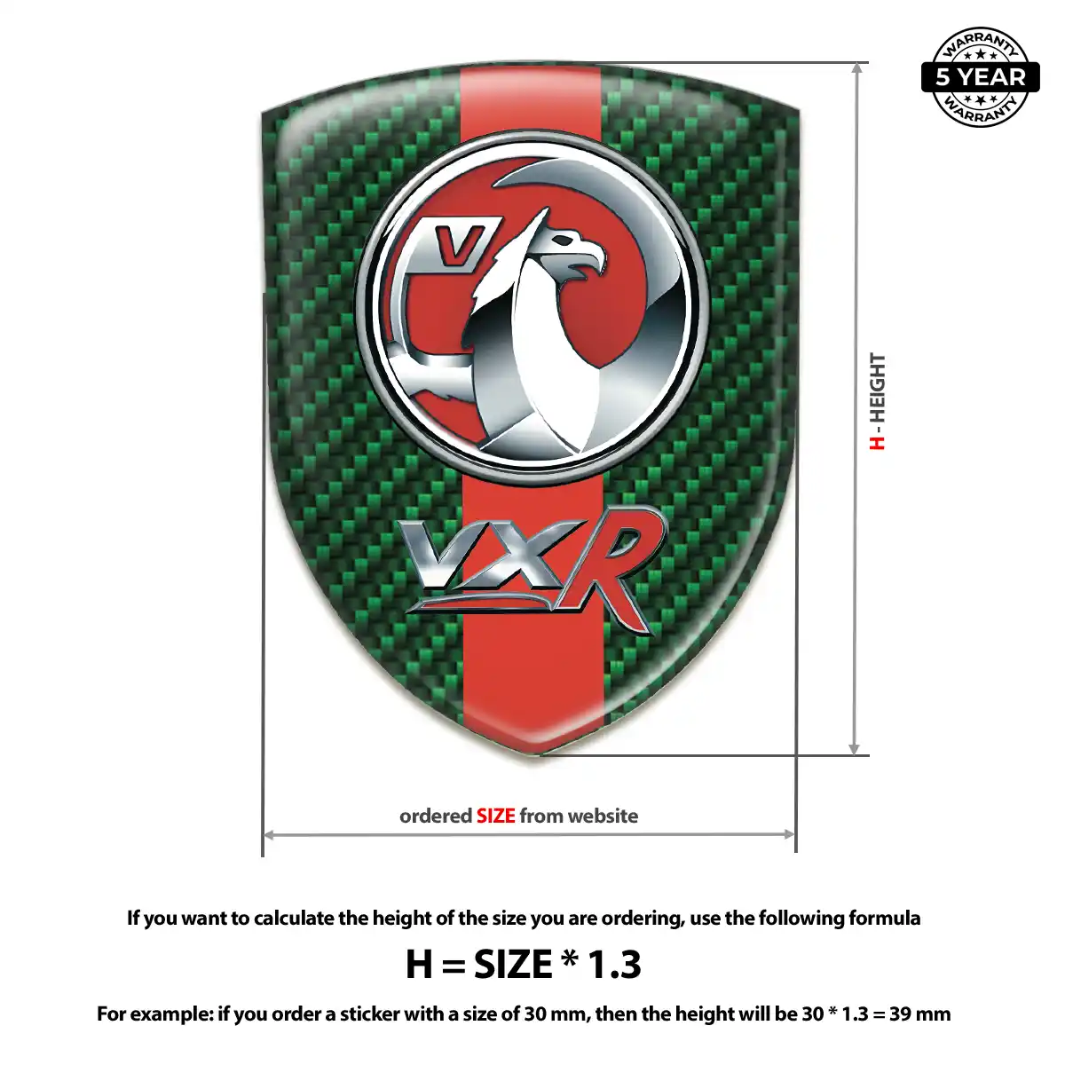 Vauxhall Car Emblem Sticker Resin Elite