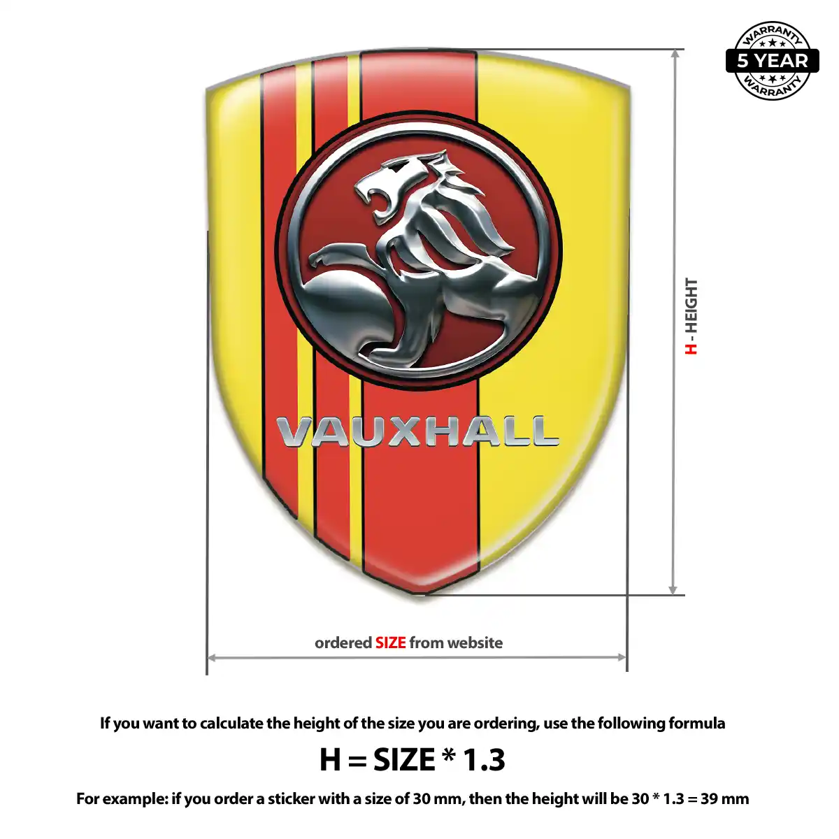 Vauxhall Car Emblem Sticker Resin Luxe