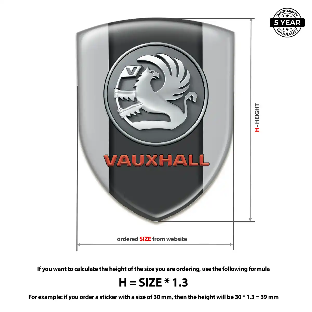 Vauxhall Car Logo Decal Interior Luxe