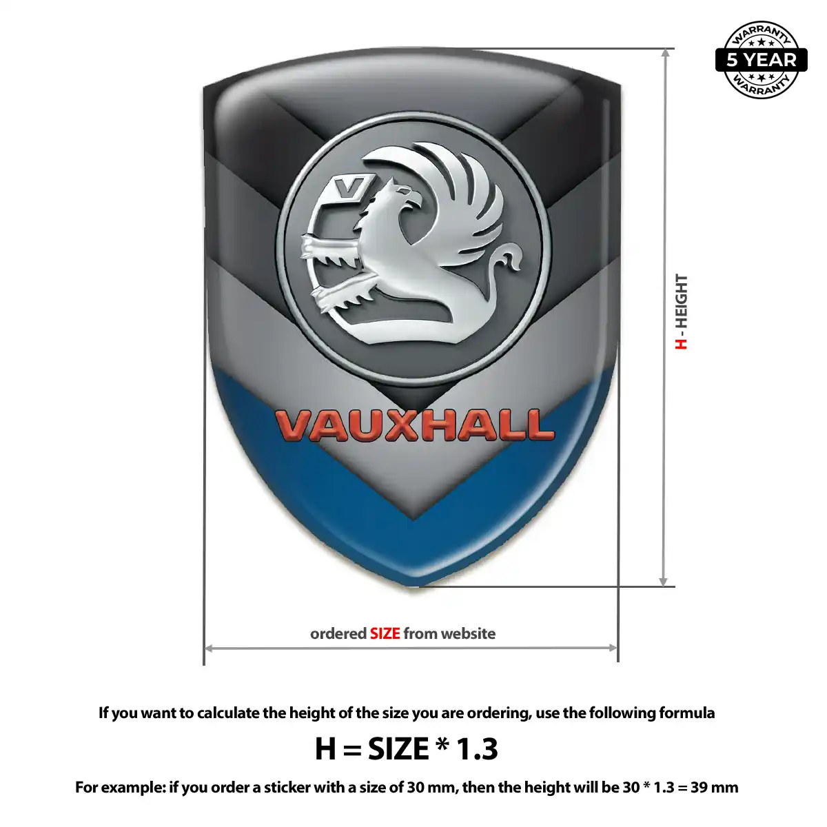 Vauxhall Car Logo Decal Resin Elite