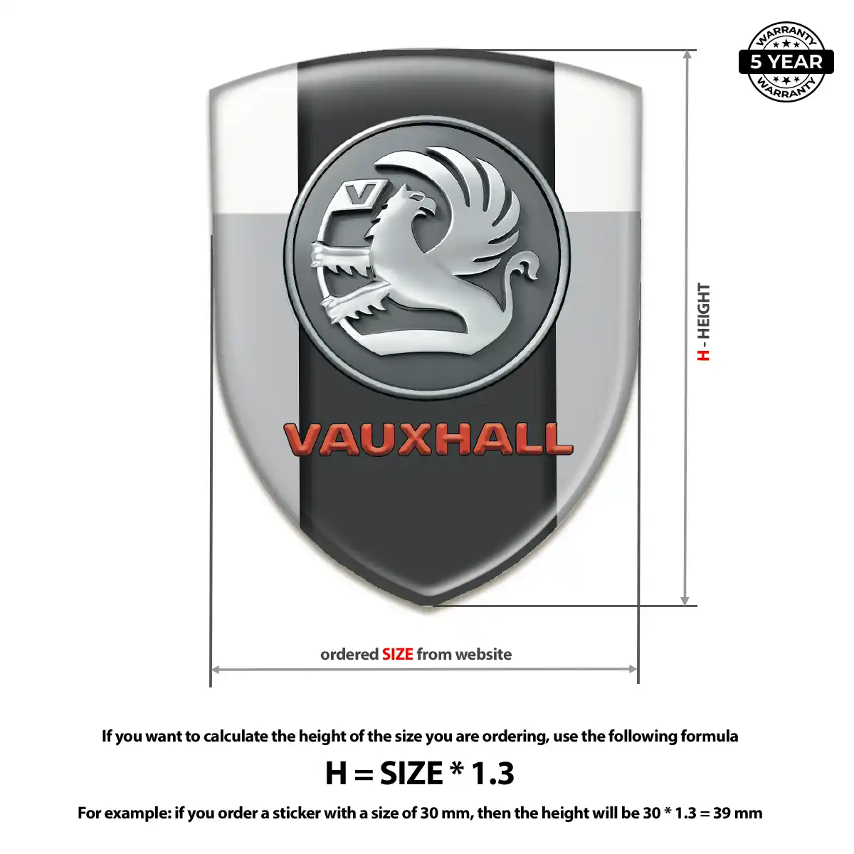 Vauxhall Crest Logo Emblem Elite Finish
