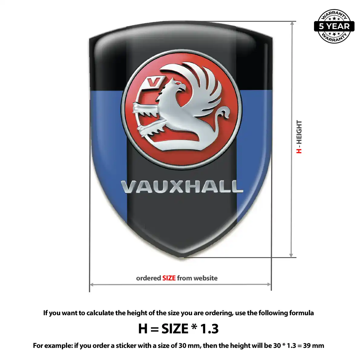 Vauxhall Domed Badge Elite Finish