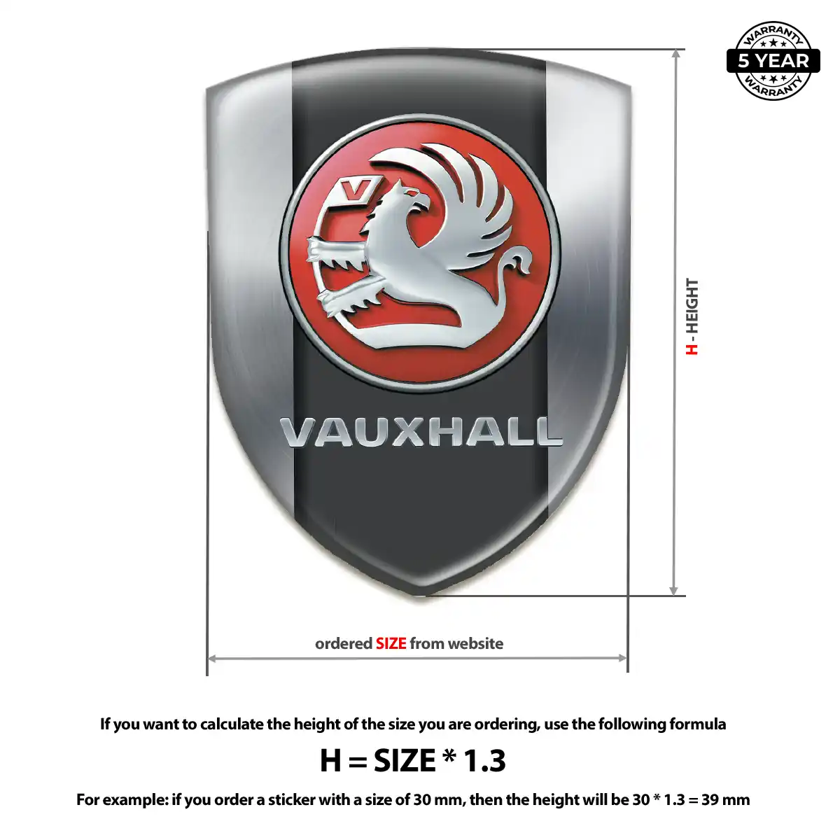Vauxhall Domed Badge Resin Luxe