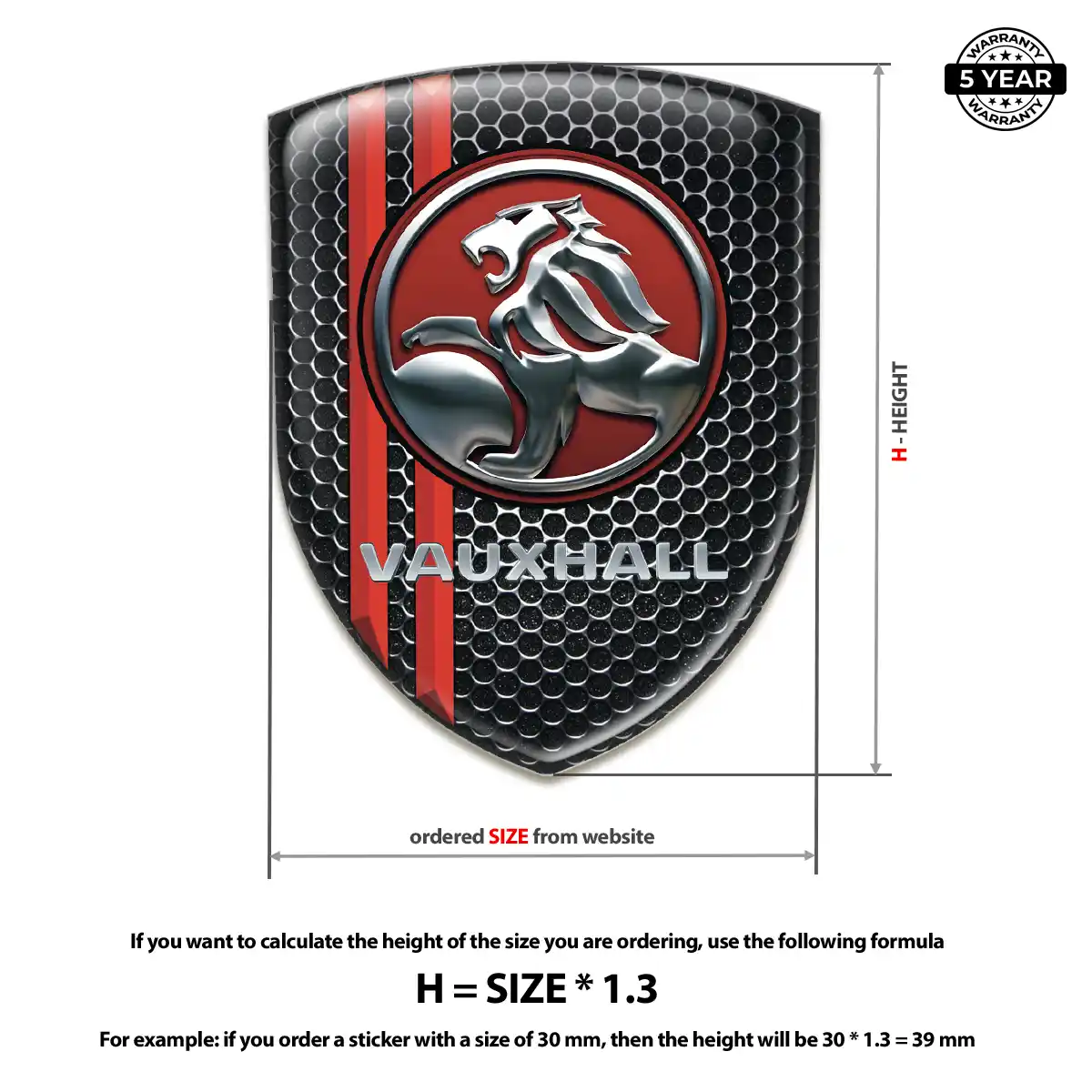 Vauxhall Domed Car Sticker Elite Edition