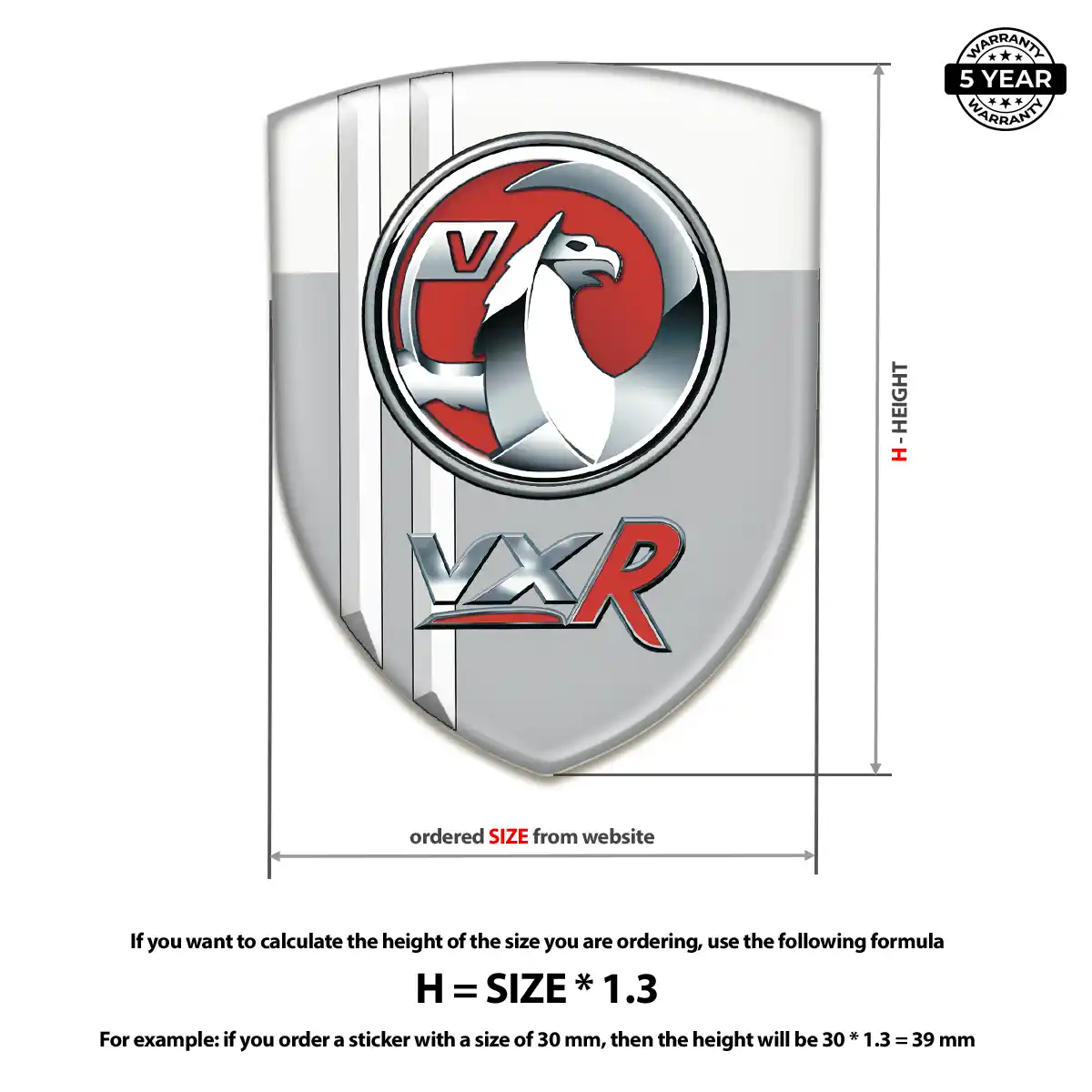 Vauxhall Domed Car Sticker Elite Finish