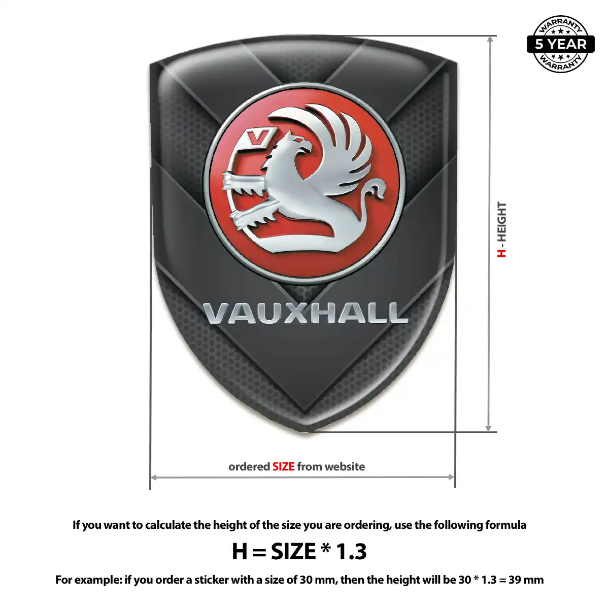 Vauxhall Domed Car Sticker Exclusive Series