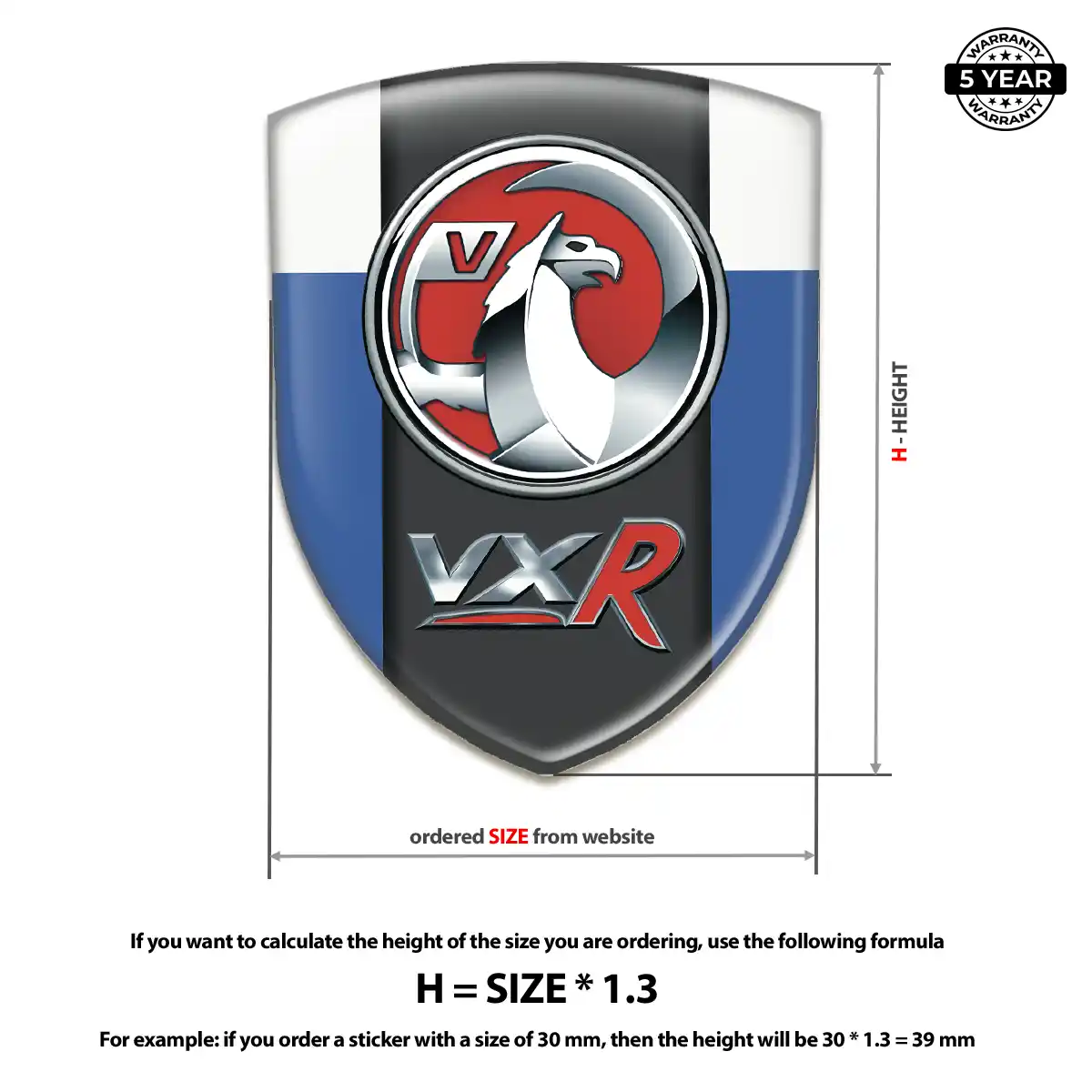 Vauxhall Domed Car Sticker Exterior Luxe