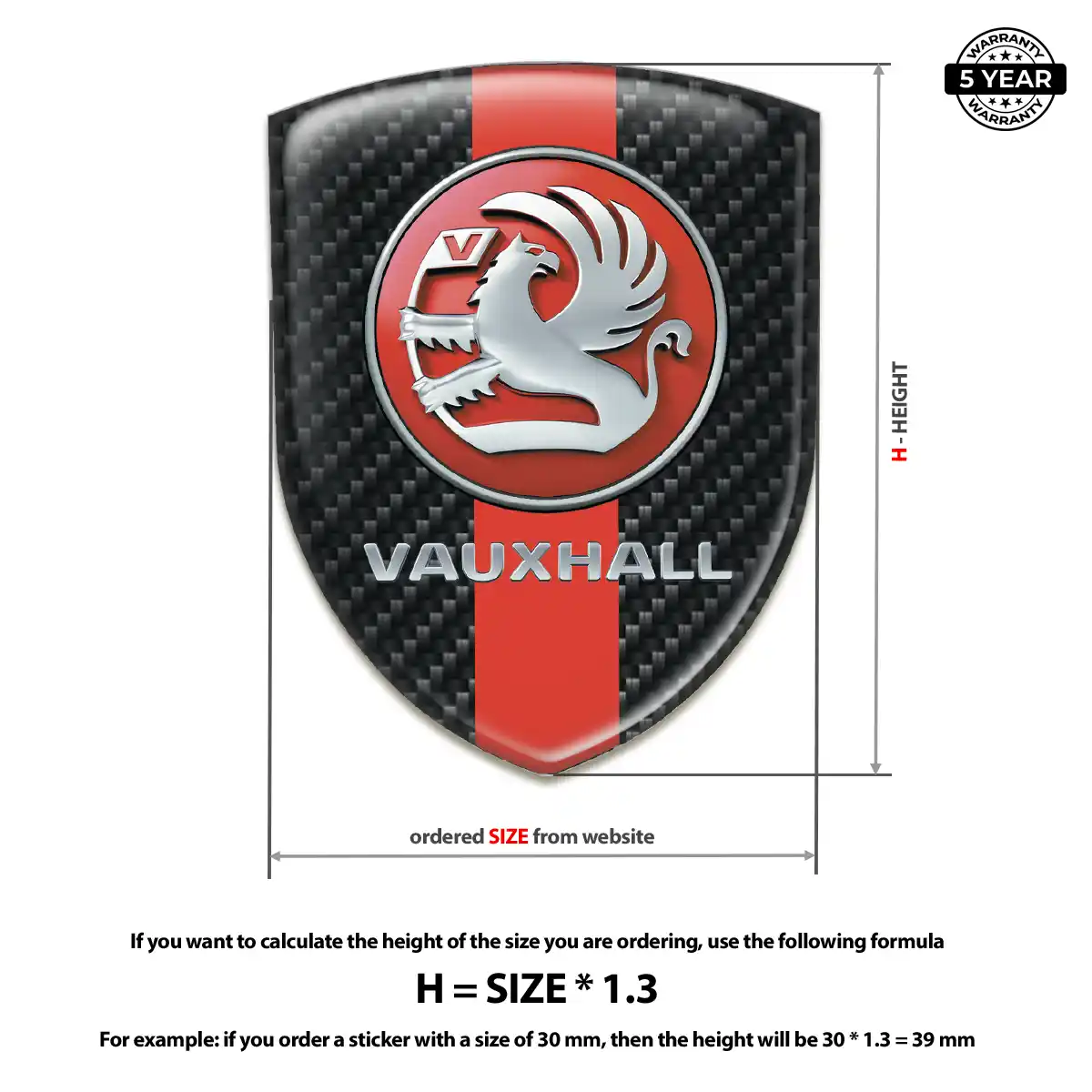 Vauxhall Domed Car Sticker Opulent Line