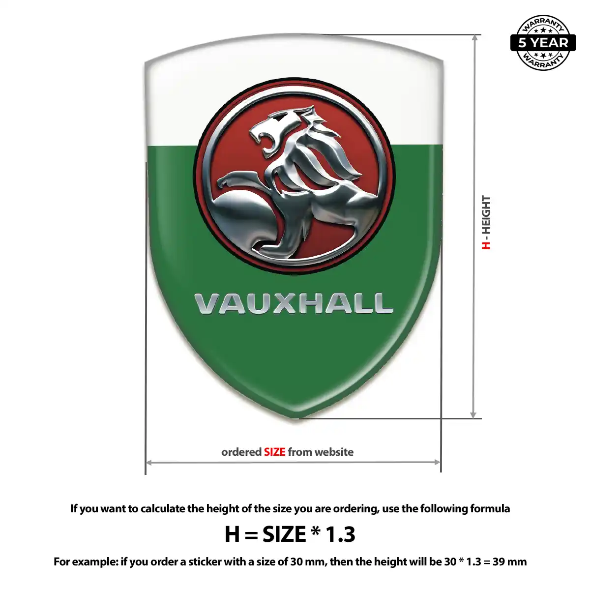 Vauxhall Domed Car Sticker Outer Style