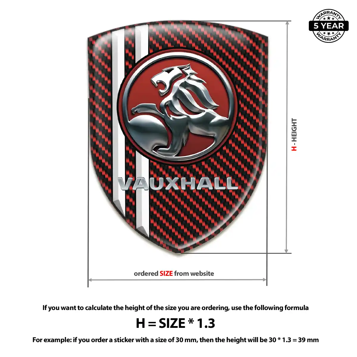 Vauxhall Domed Car Sticker Premium Dome