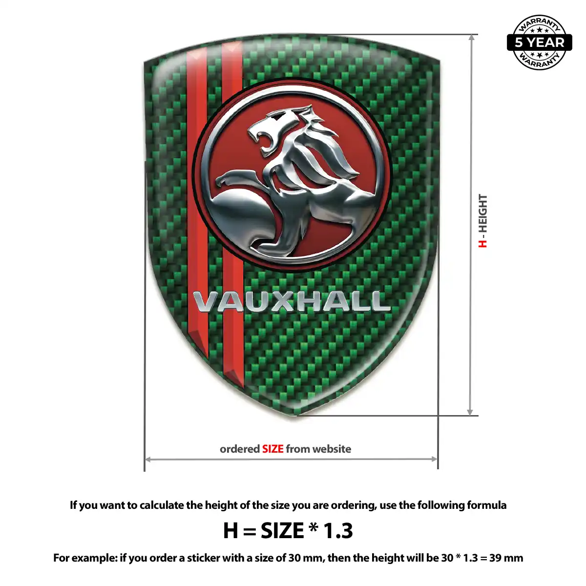 Vauxhall Domed Car Sticker Prime Quality