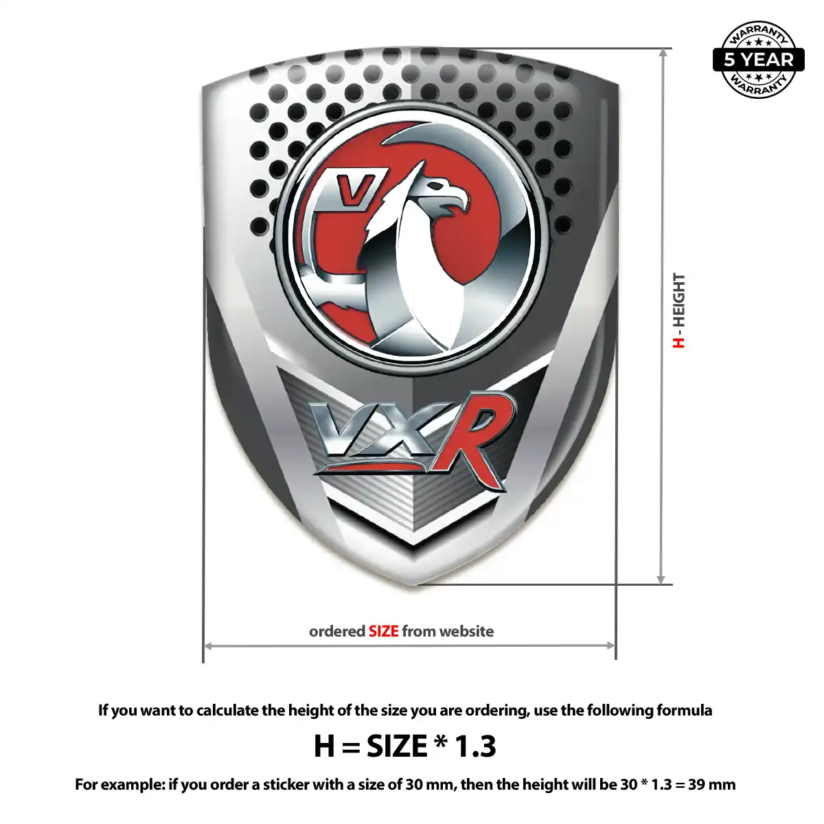 Vauxhall Domed Car Sticker Resin Luxe