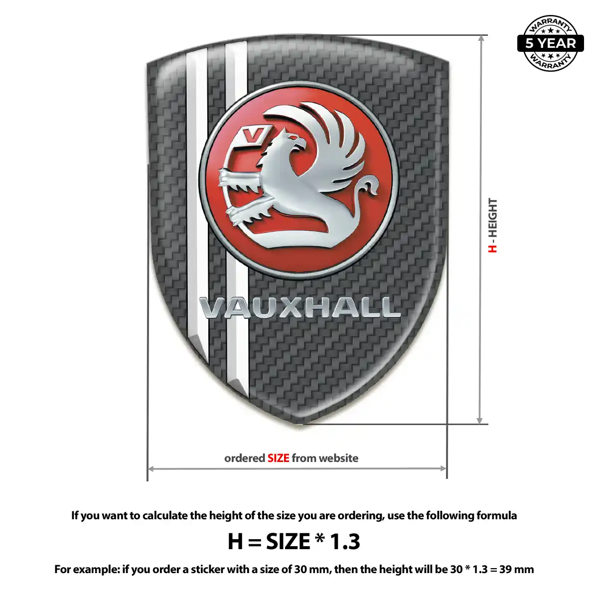 Vauxhall Domed Car Sticker Signature Grade