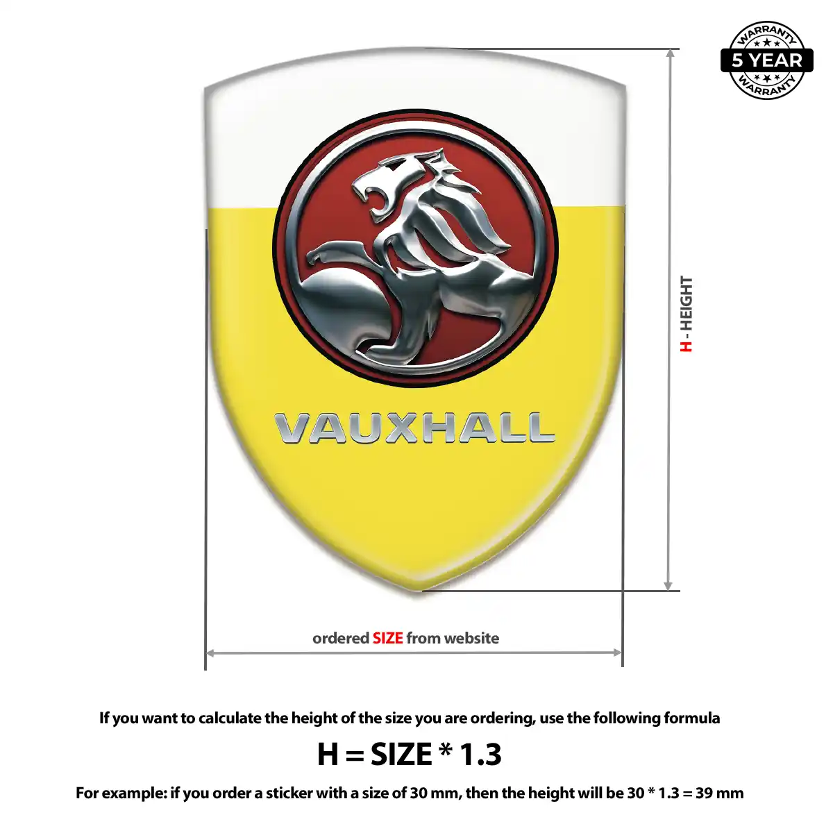 Vauxhall Domed Car Sticker Sleek Style