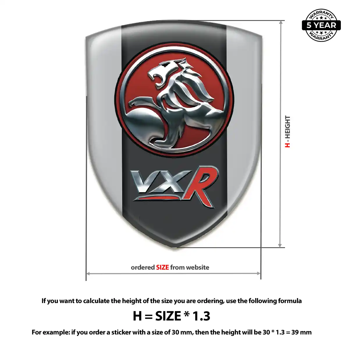 Vauxhall Domed Decal Elite Finish