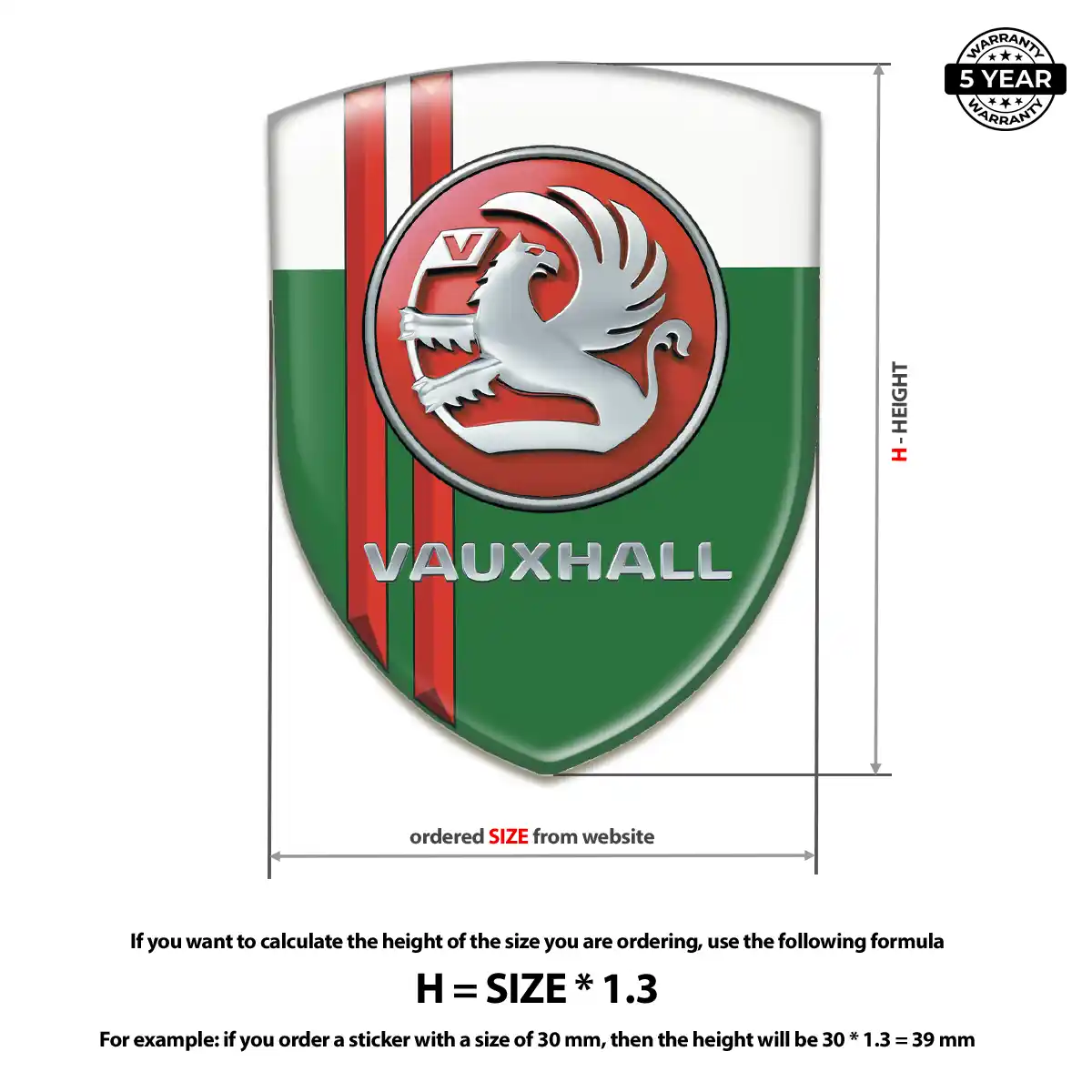 Vauxhall Domed Decal Opulent Line