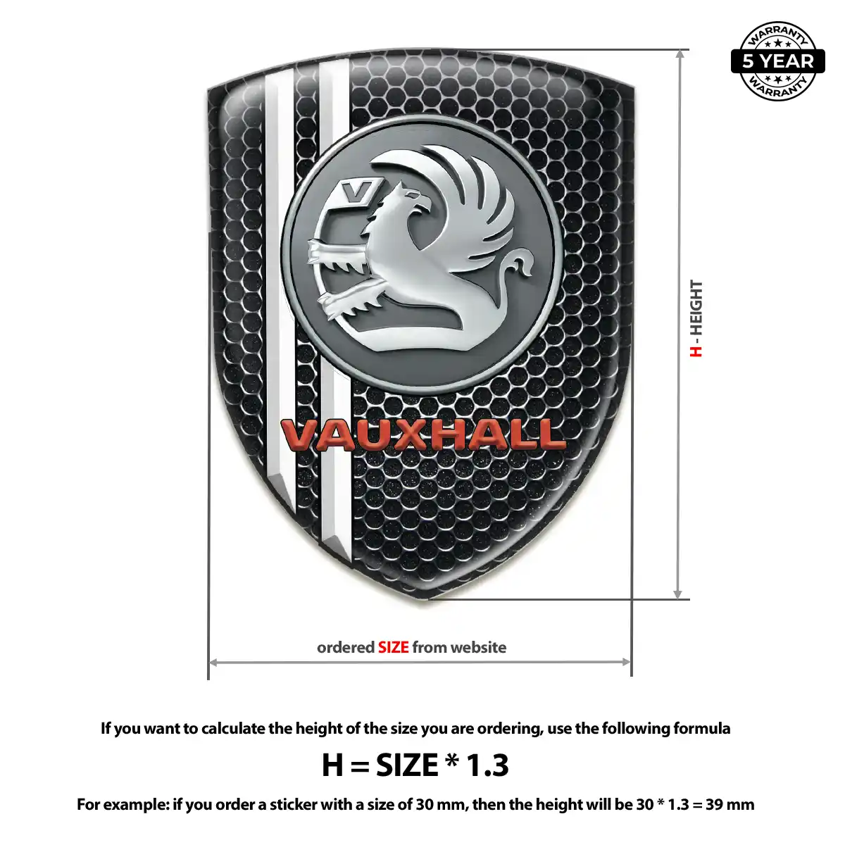 Vauxhall Domed Decal Outer Style