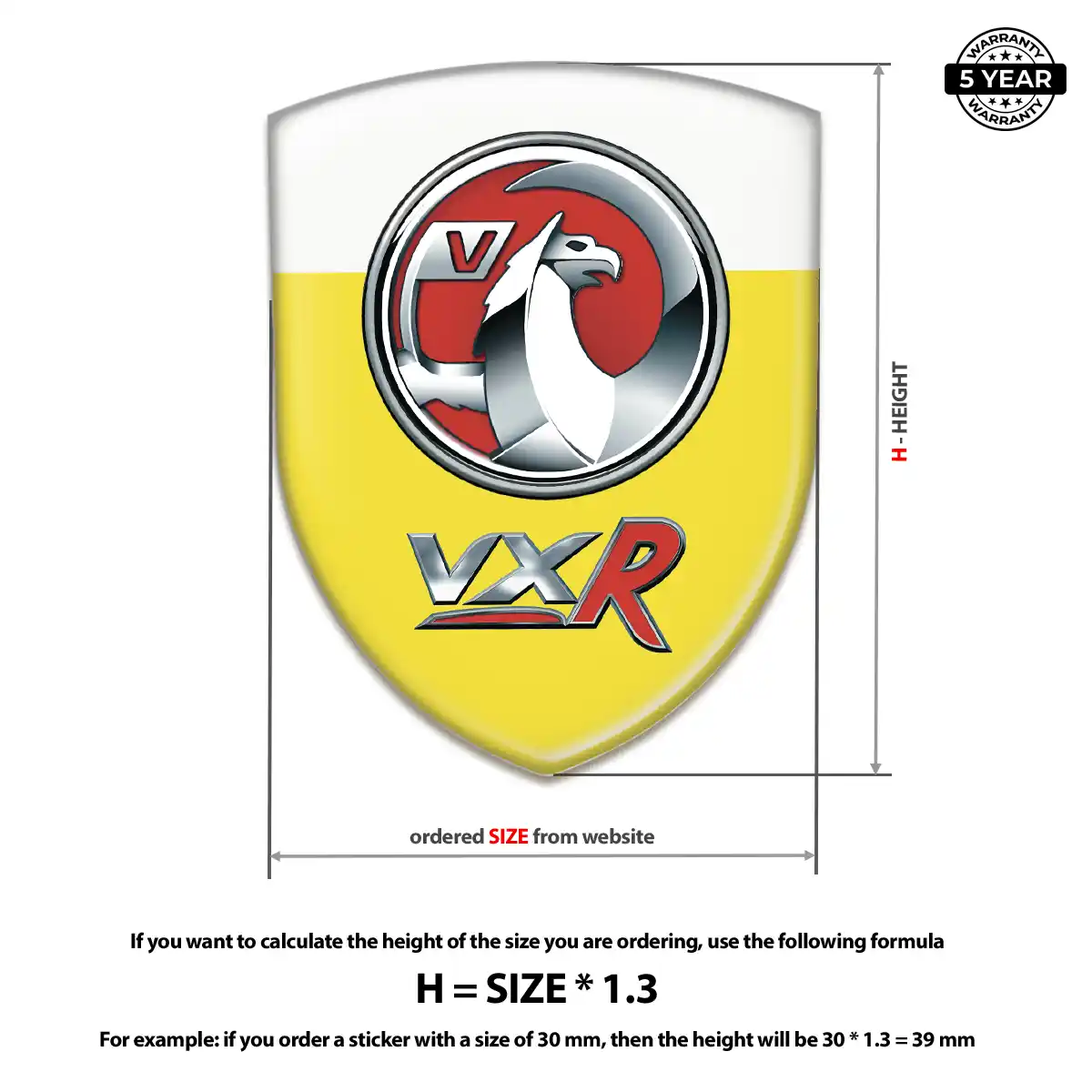 Vauxhall Domed Decal Refined Design