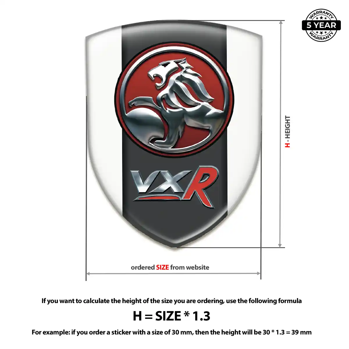 Vauxhall Domed Decal Resin Luxe