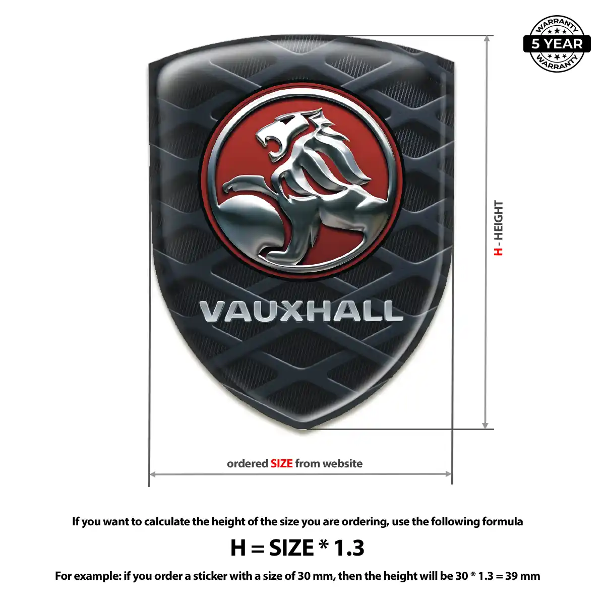 Vauxhall Domed Emblem Exterior Luxe