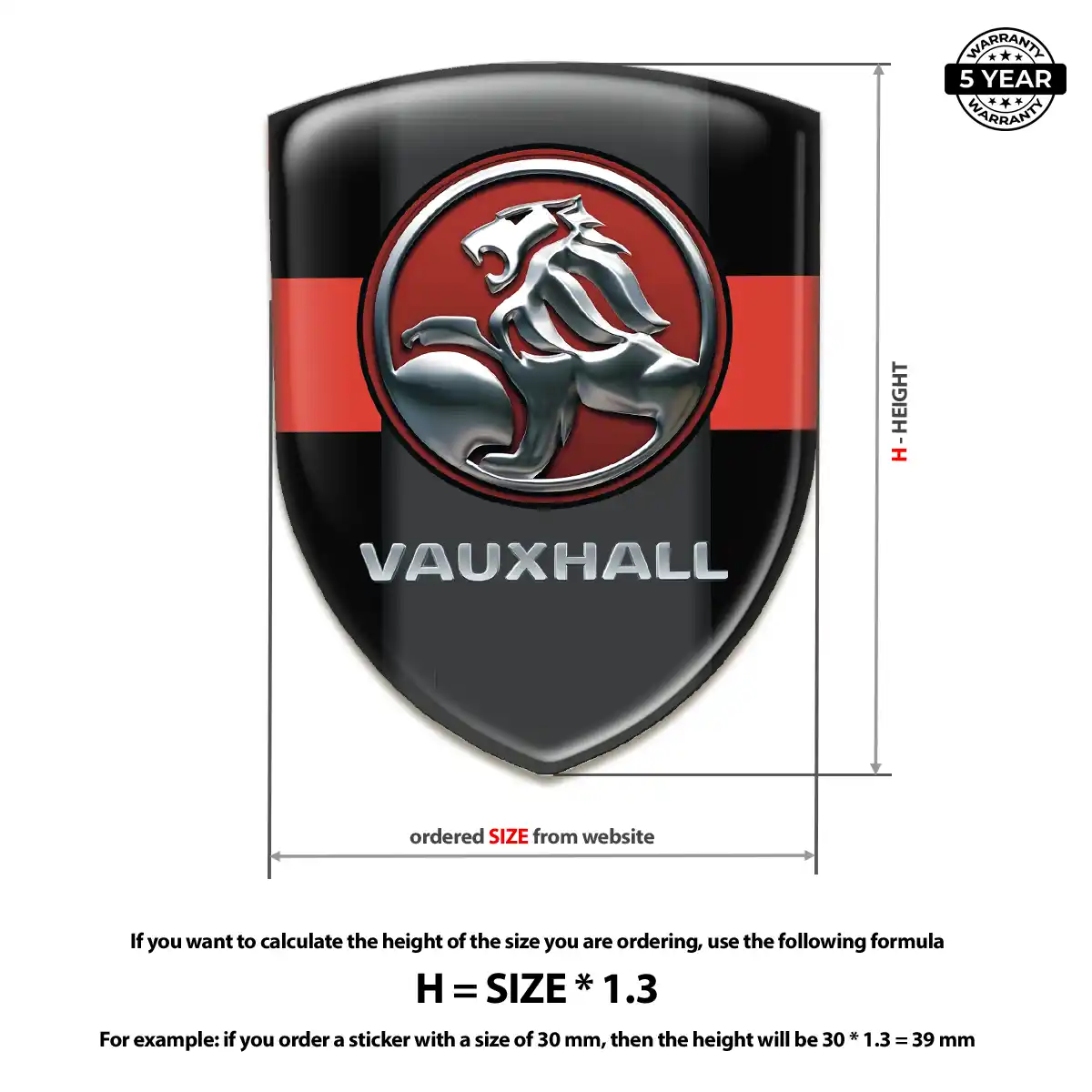 Vauxhall Domed Emblem Prime Quality