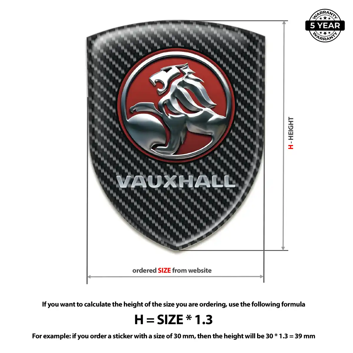 Vauxhall Domed Emblem Resin Luxe