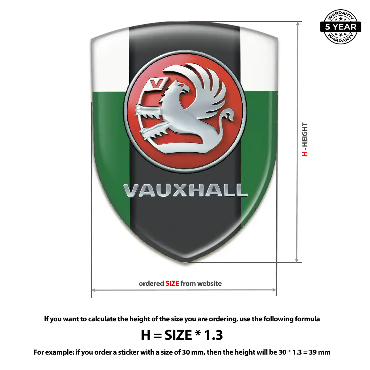 Vauxhall Domed Logo Decal Cabin Style