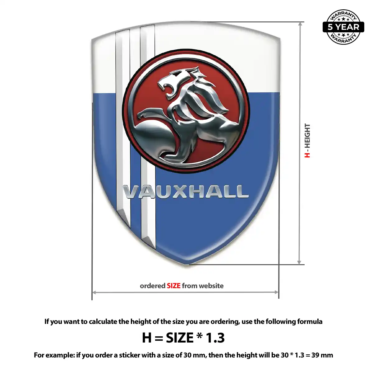 Vauxhall Domed Logo Decal Deluxe Edition