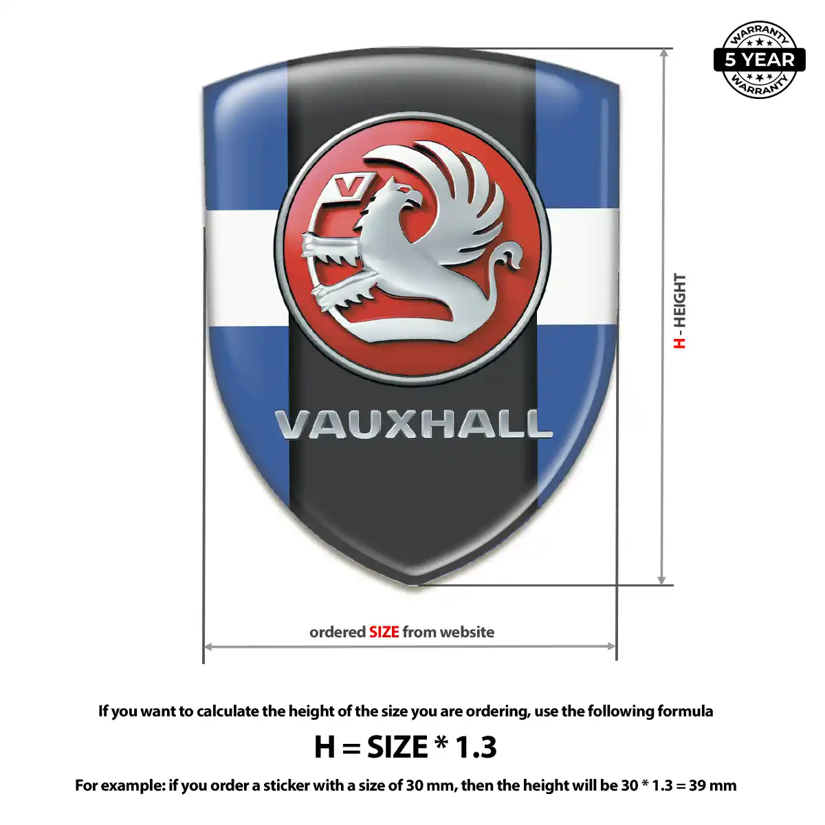 Vauxhall Domed Logo Decal Elite Finish