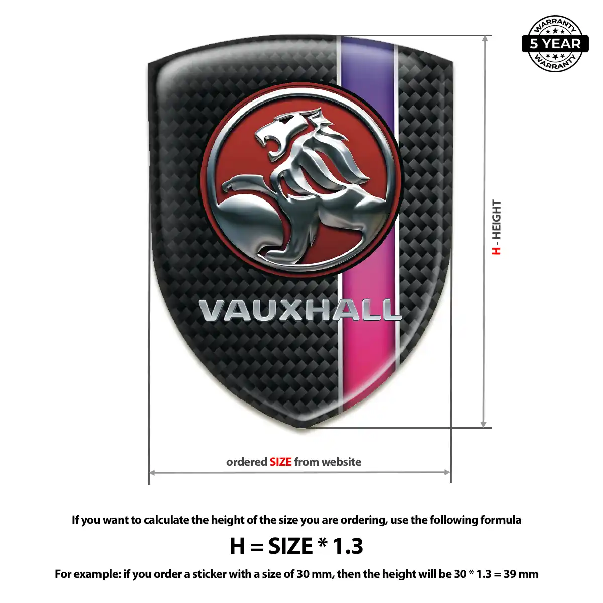 Vauxhall Domed Logo Decal Exclusive Series