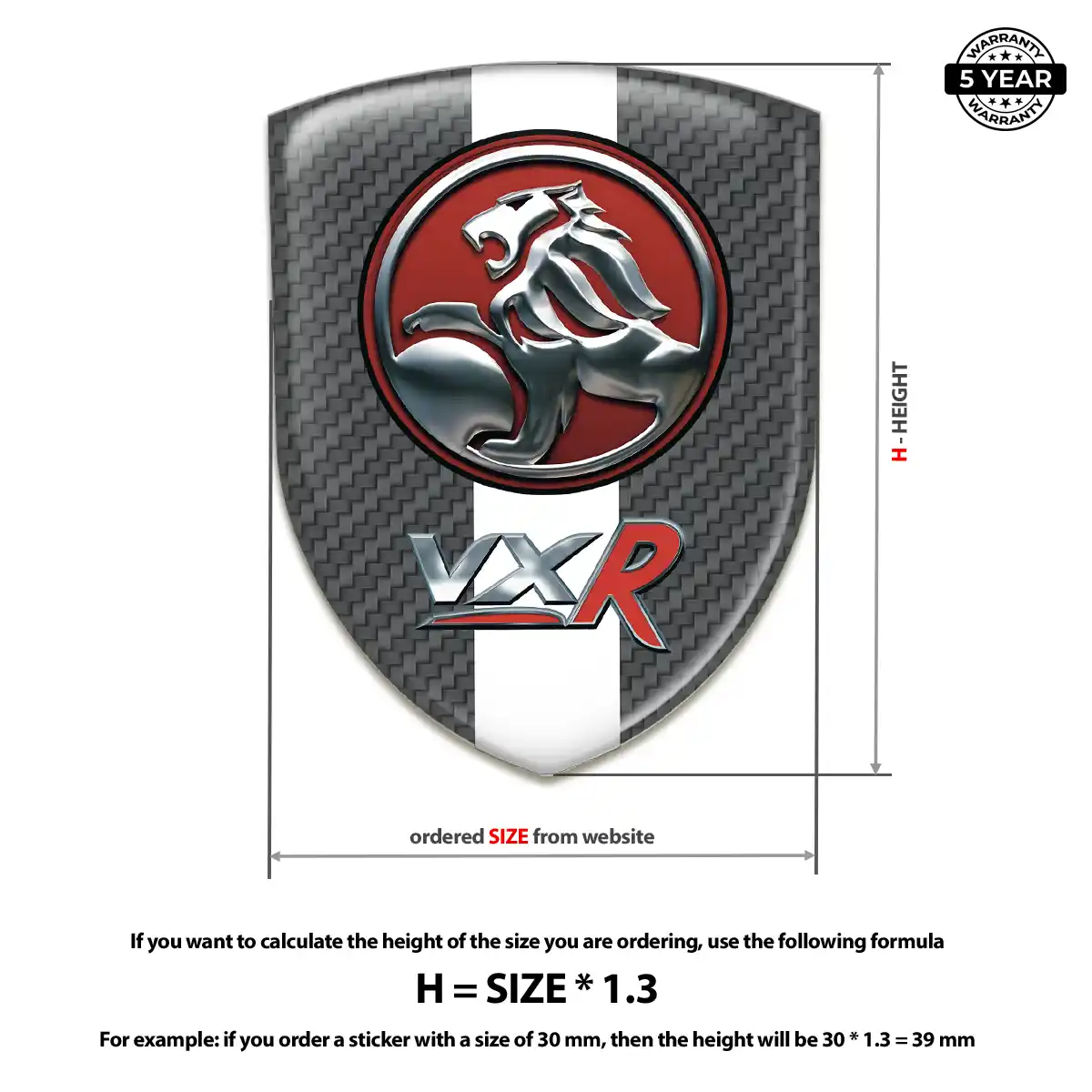 Vauxhall Domed Logo Decal Exterior Luxe
