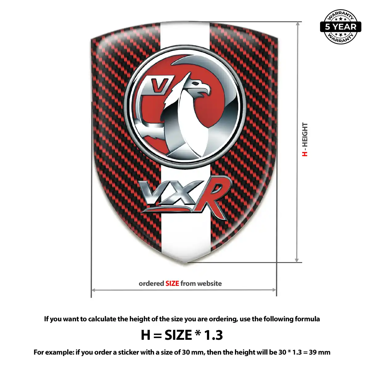 Vauxhall Domed Logo Decal Interior Elegance