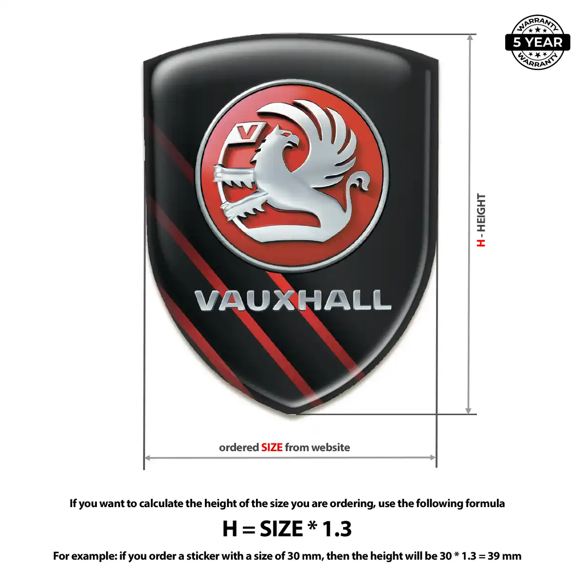 Vauxhall Domed Logo Decal Interior Luxe