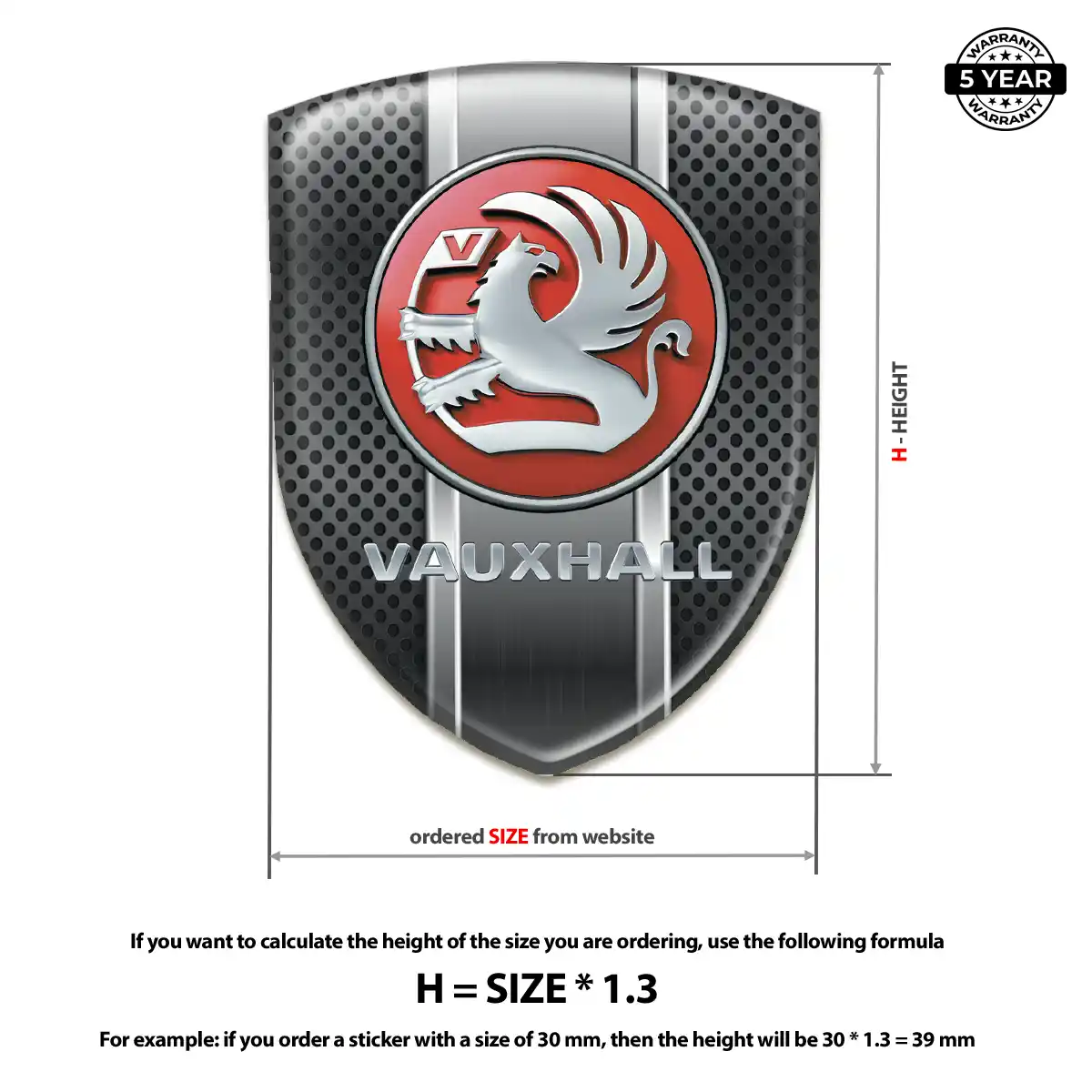 Vauxhall Domed Logo Decal Opulent Line