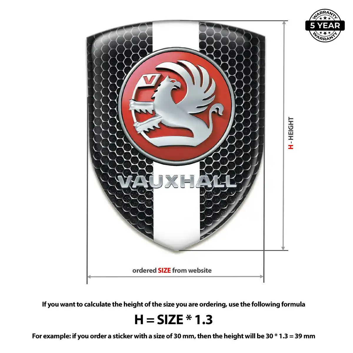 Vauxhall Domed Logo Decal Premium Dome
