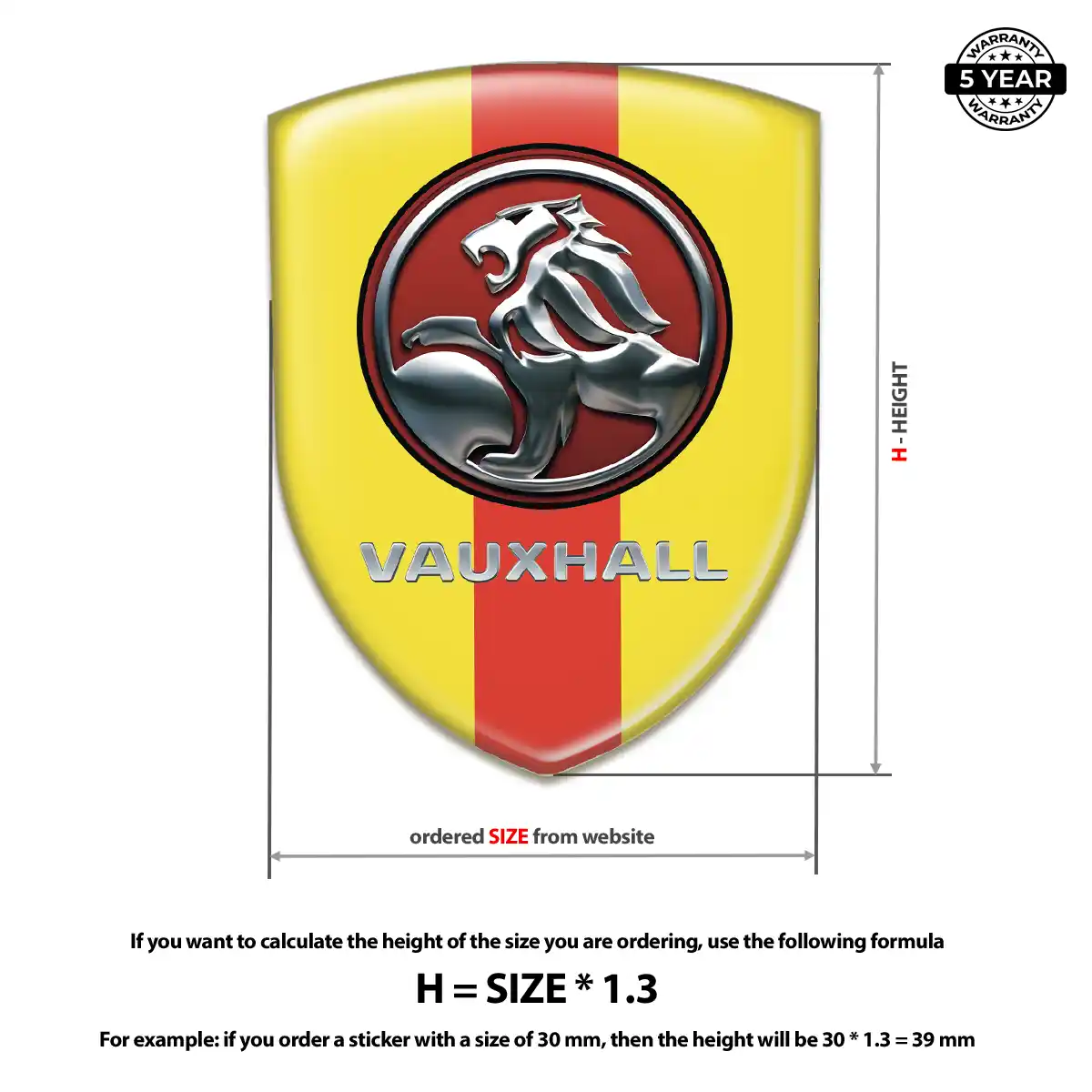 Vauxhall Domed Logo Decal Prime Quality