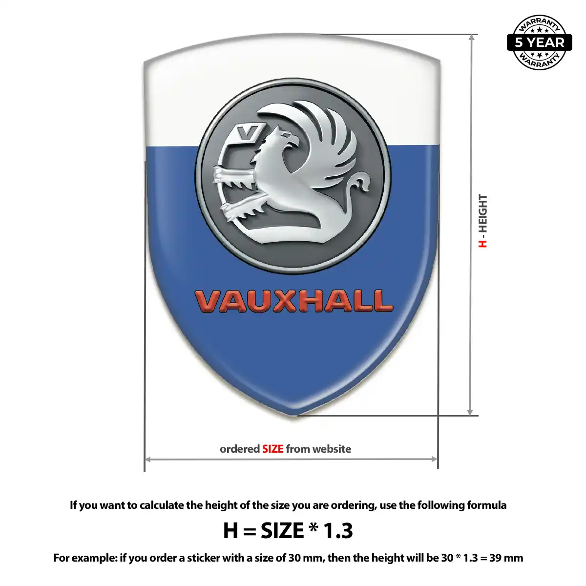 Vauxhall Domed Logo Decal Refined Design
