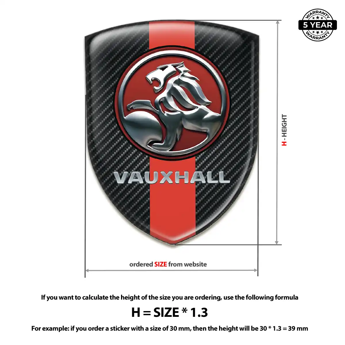 Vauxhall Domed Logo Decal Resin Elite
