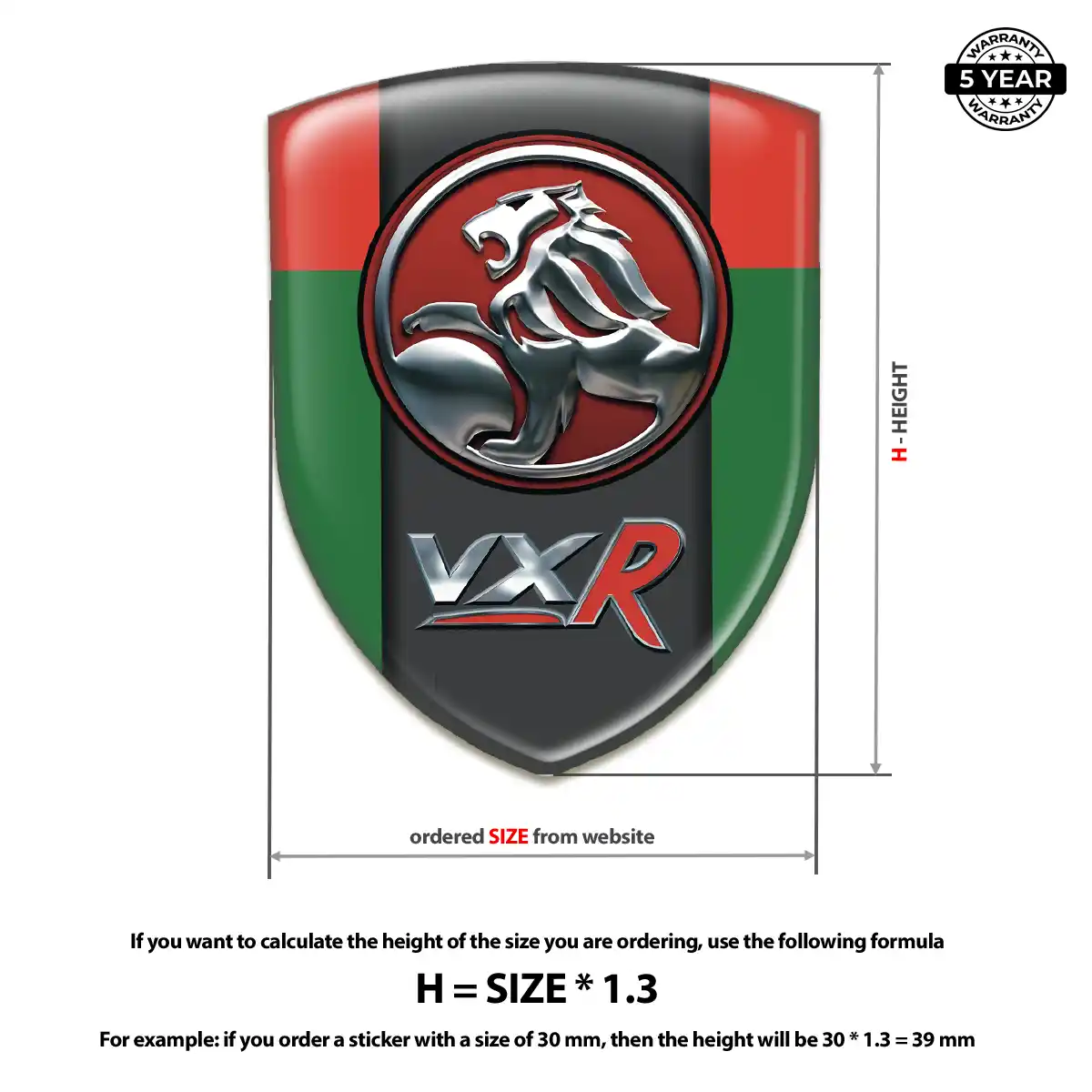Vauxhall Domed Logo Decal Resin Luxe