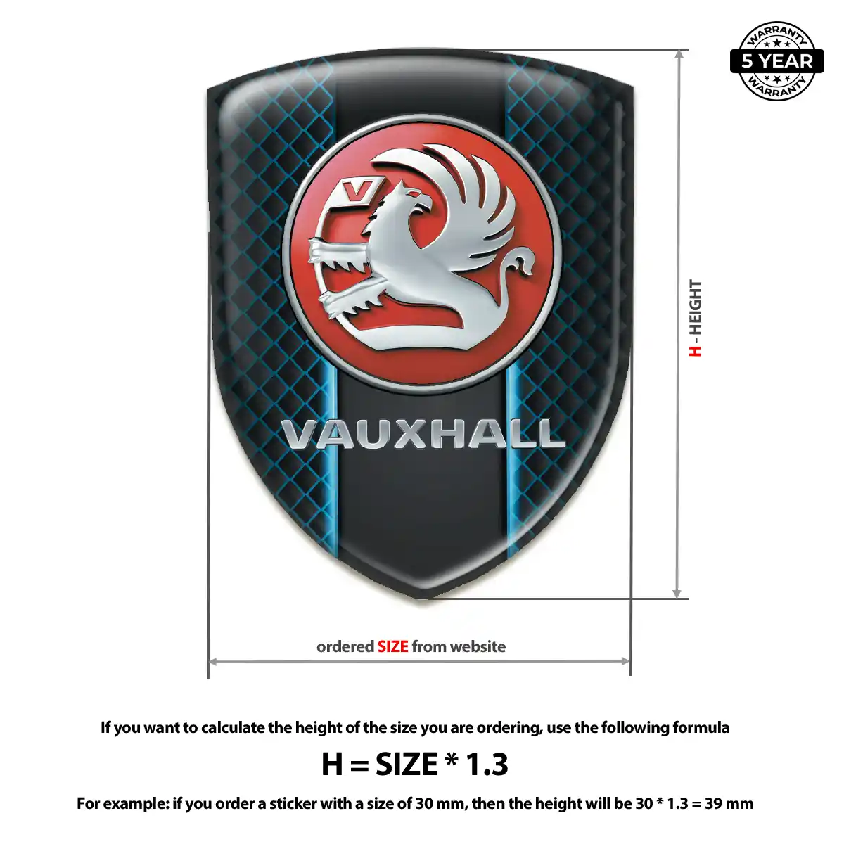 Vauxhall Domed Logo Decal Signature Grade